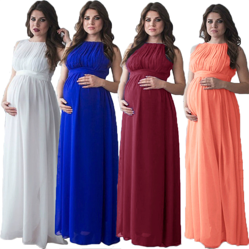 Maternity Wear - 여성 임부복 신상 민소매 임부 드레스