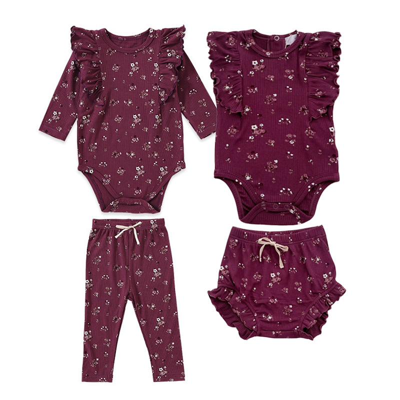 Newborn Baby Girl Romper Floral - 0-24M 신생아 여아 의류 세트 봄