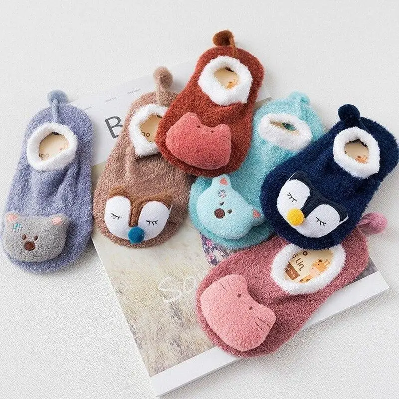 Unisex Baby Socks Non Slip - 아기 양말, 겨울용 두꺼운 따뜻한 신생아용