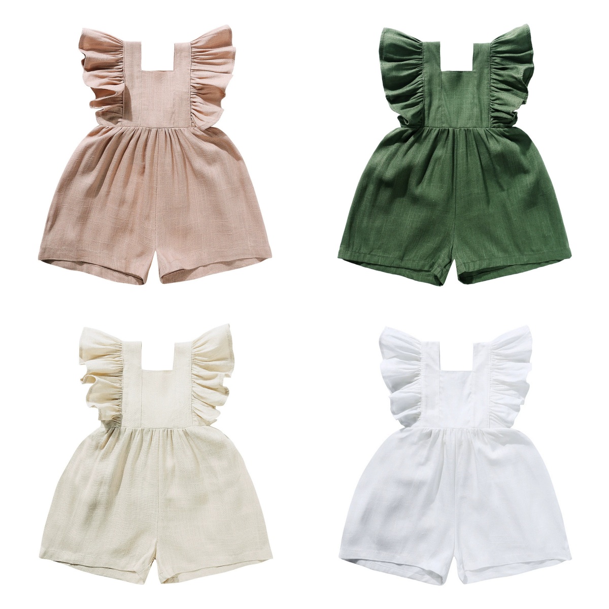 Baby Summer Linen Sleeveless Jumpsuit - 2026 여름 신생아 아기 소녀 롬퍼