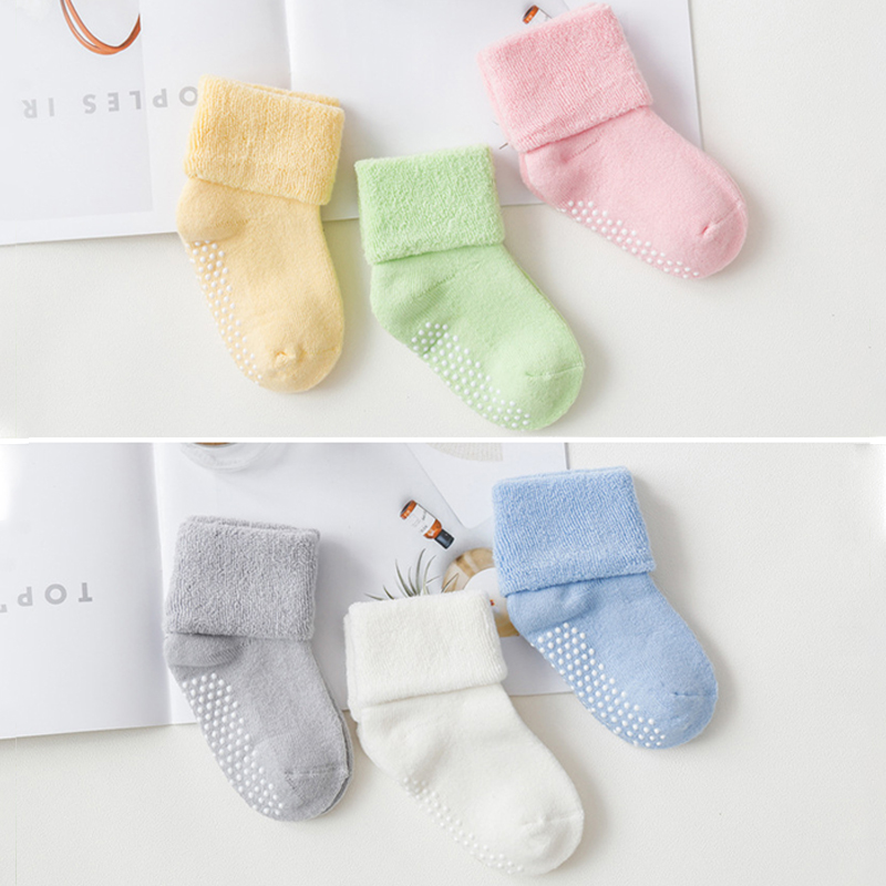 6 쌍 유아를위한 두꺼운 양털 어린이 양말 0-5 세  - Unisex Baby Socks Non Slip 리뷰 및 가격