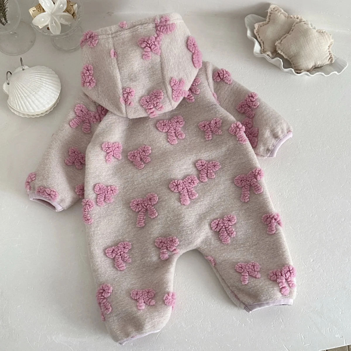 아기 소녀용 후드 점프수트, 3D 리본 자수 장식, 긴 - Newborn Baby Girl Romper Floral 리뷰 및 가격