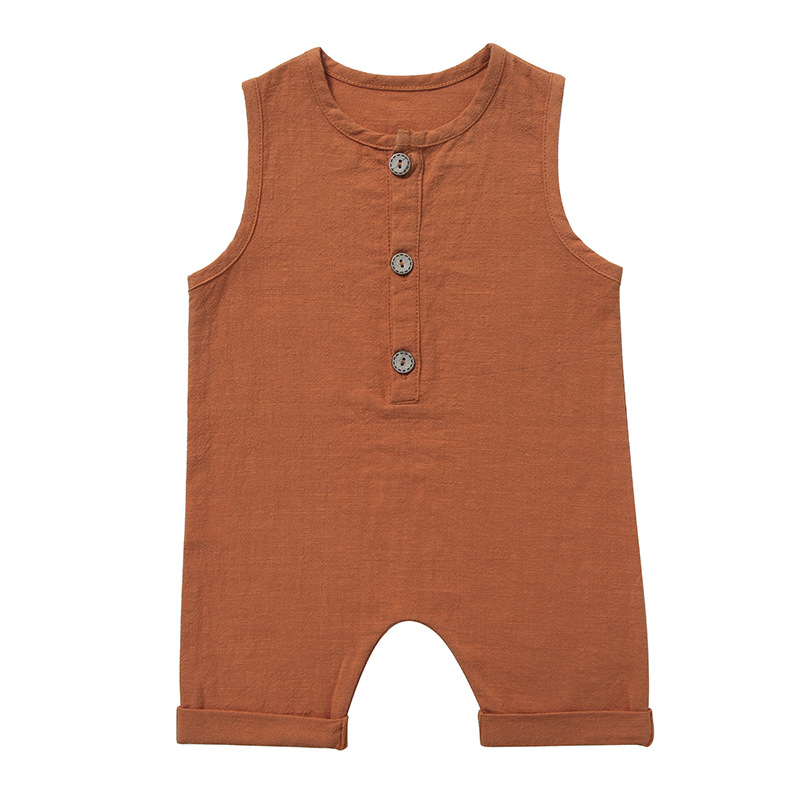 여름 아기 소년 소녀 롬퍼 유아 어린이 플레이수트 점프 - Baby Summer Linen Sleeveless Jumpsuit 리뷰 및 가격