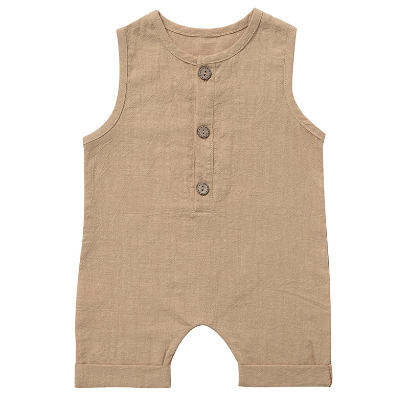 여름 아기 소년 소녀 롬퍼 유아 어린이 플레이수트 점프 - Baby Summer Linen Sleeveless Jumpsuit 리뷰 및 가격