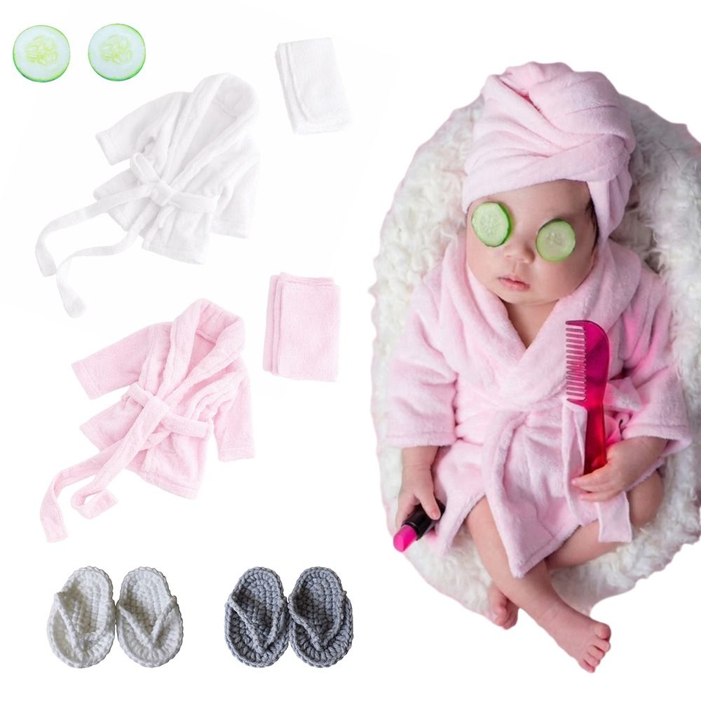 사진 소품 신생아 목욕 가운(머리띠 포함) 슬리퍼 목욕 - Infant Photography Props Outfit 리뷰 및 가격